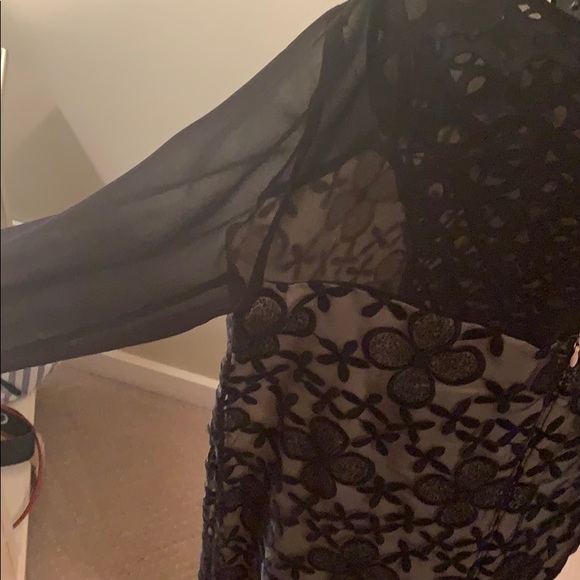 Black/cream sheer/mesh dress, beautifully detailed - Picture 4 of 5